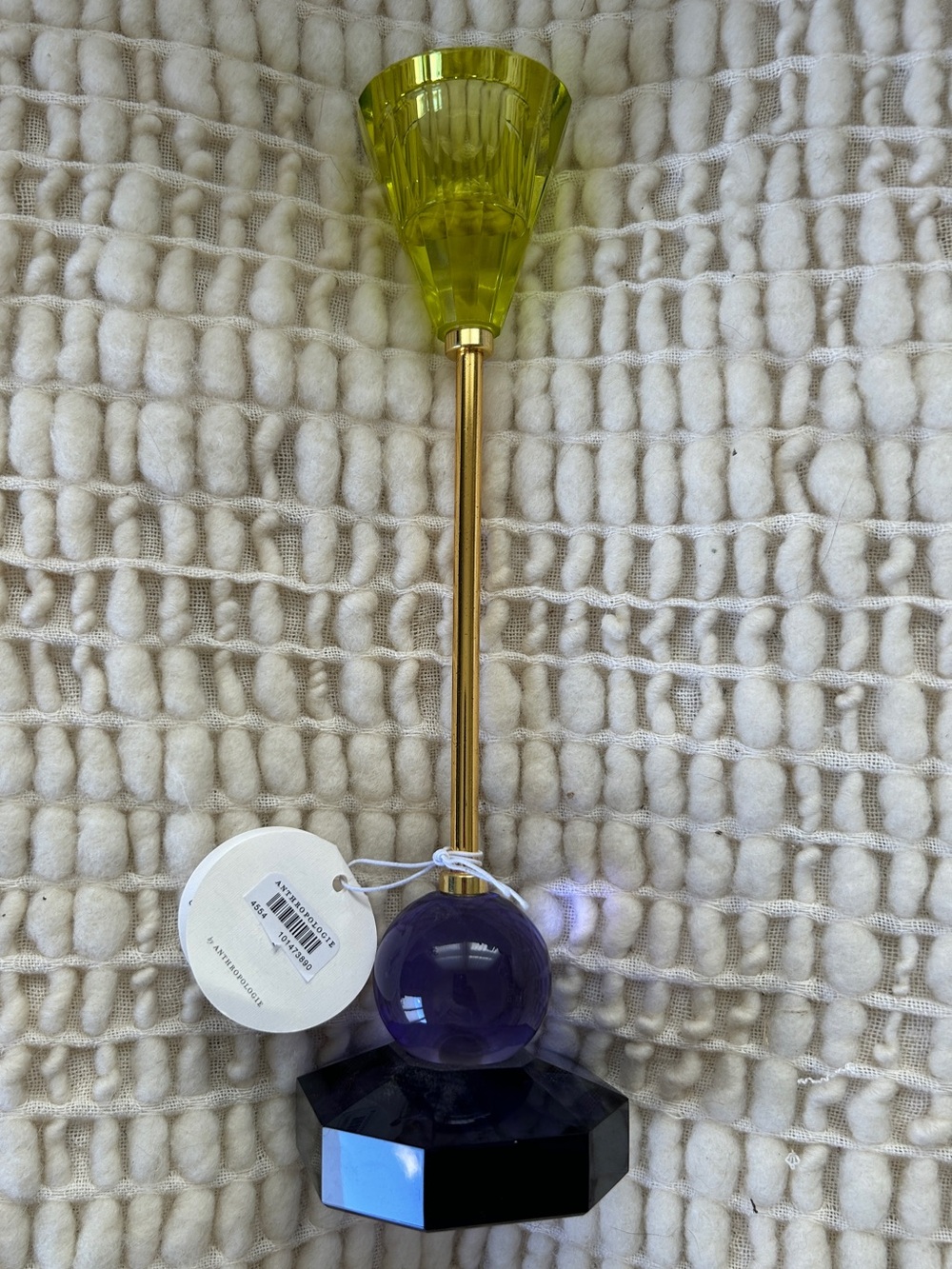 NWT Anthropologie Cut Glass Candleholder, Medium - Picture 2 of 3
